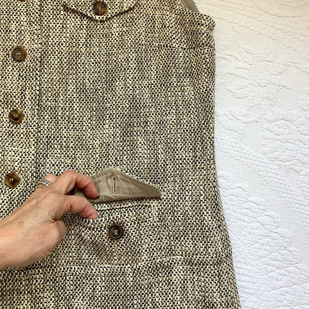 MaxMara Tweed Sleeveless Shift Dress with pockets US 14 - Picture 8 of 16